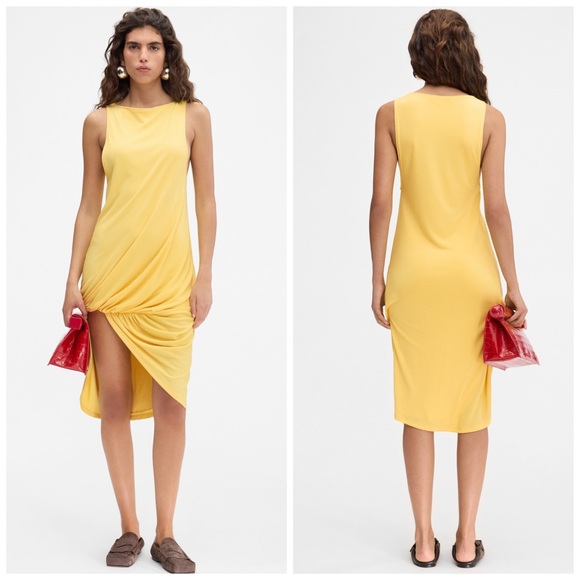 Dresses & Skirts - JACQUEMUS La Robe Peplo Courte Dress in Yellow Size XS $895